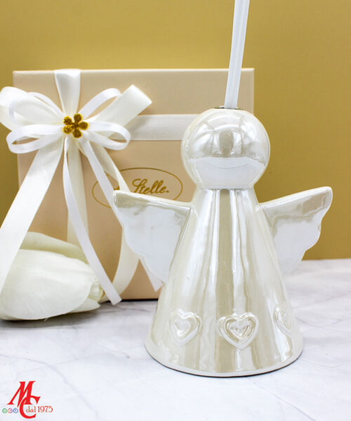 Bomboniera Profumatore Angelo in Porcellana Bianca Perlata