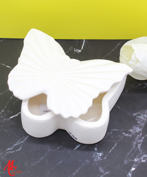 Bomboniera Scatola Farfalla in Porcellana – Bianco