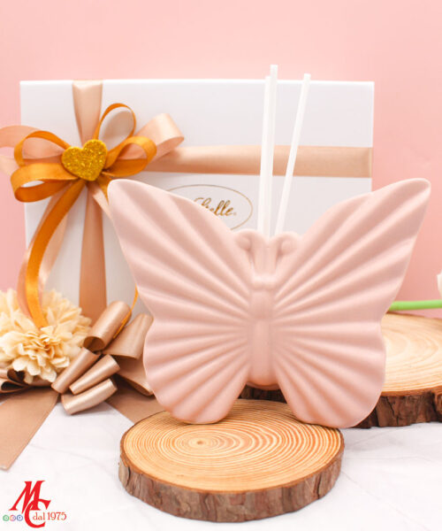 Bomboniera Profumatore Farfalla in Porcellana – Rosa