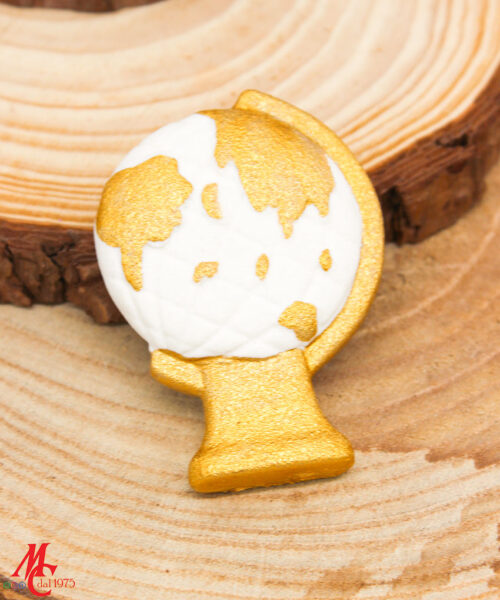 Bomboniera Calamita Mappamondo in Porcellana Oro