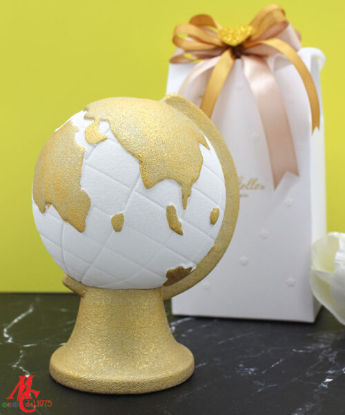 Bomboniera Salvadanaio Mappamondo in Porcellana Oro