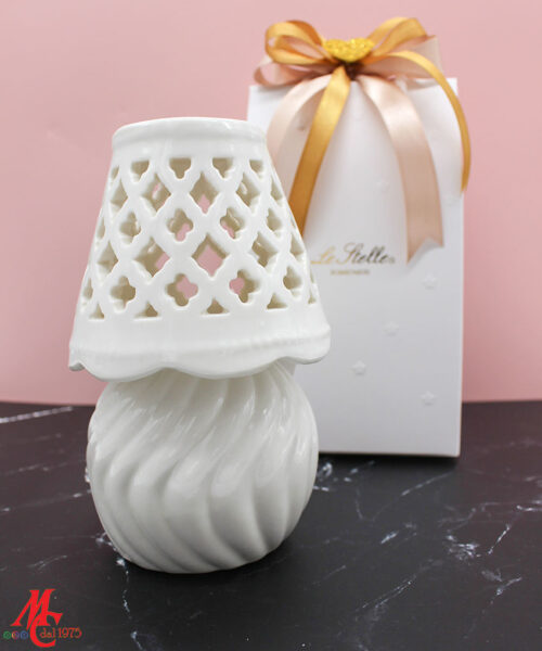 Bomboniera Lampada Porcellana Bianca