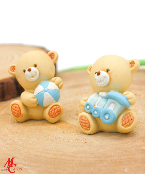 Bomboniera Orsetto in Resina Celeste