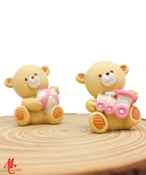 Bomboniera Orsetto in Resina Rosa