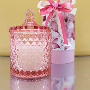 Candela Profumata Potique in Vetro Diamante Rosa – Completa di Confezione