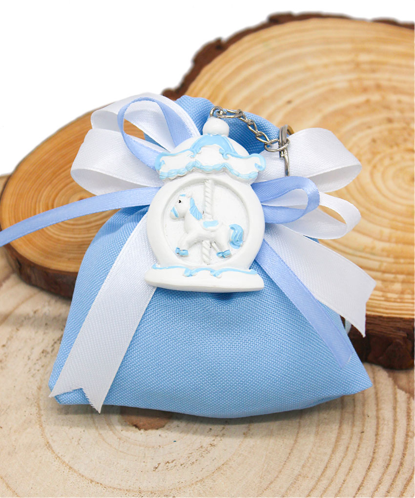 Bomboniera Portachiavi Giostrina Celeste in Resina – 4x5 cm