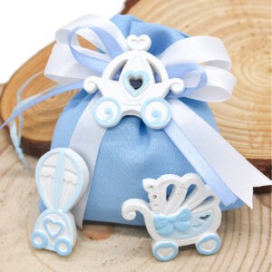 Bomboniera Magnete Nascita Bimbo Celeste in Resina – 3 Modelli Assortiti 5x5 cm