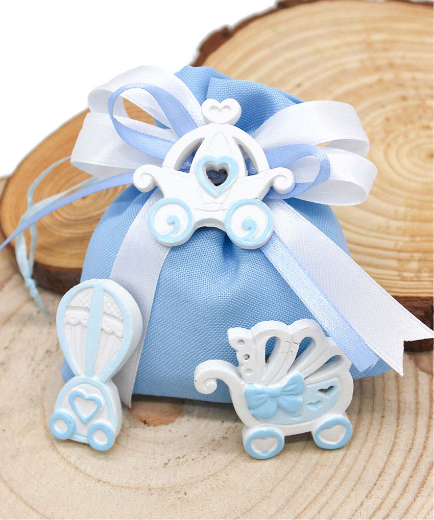 Bomboniera Magnete Nascita Bimbo Celeste in Resina – 3 Modelli Assortiti 5x5 cm