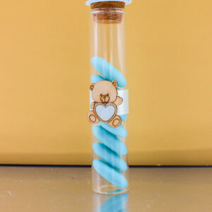 Bomboniera Provetta Orsetto Celeste – Nascita e Battesimo | MC Bomboniere