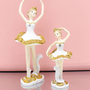 ballerine in resina bianco e oro
