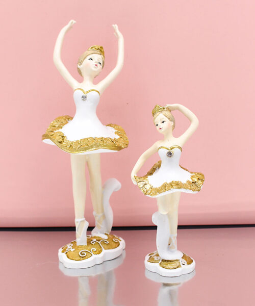 ballerine in resina bianco e oro