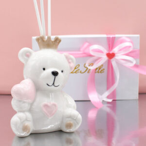 Bomboniera Profumatore Orsetto Rosa in Porcellana – Completo di Confezione