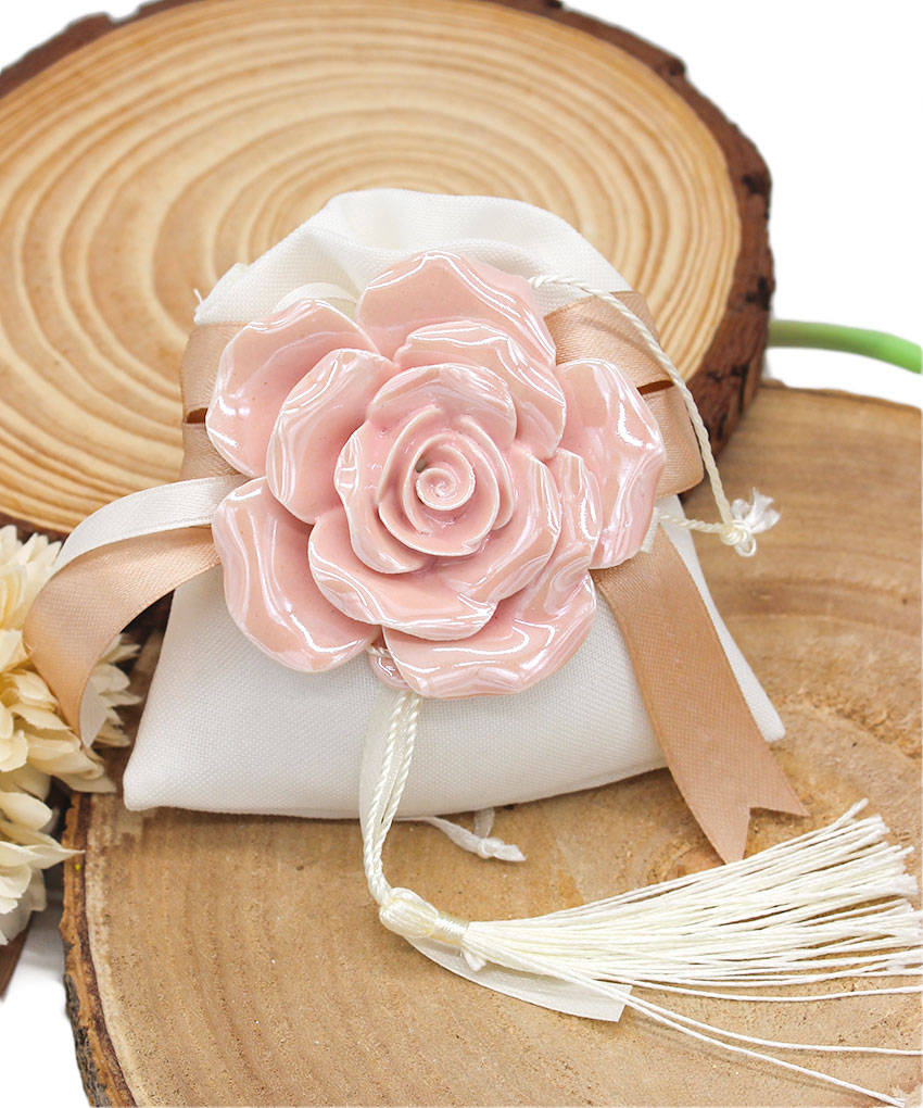 Bomboniera Appendino Calamita Rosa in Porcellana – 7 cm