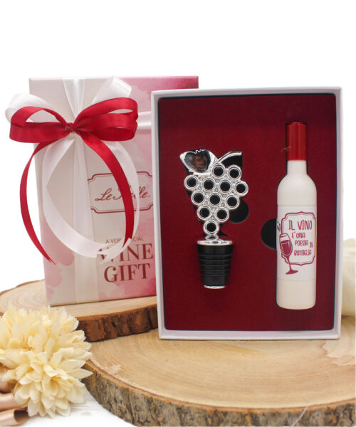 Bomboniera Set 2 Pz Accessori Vino – Completo di Confezione