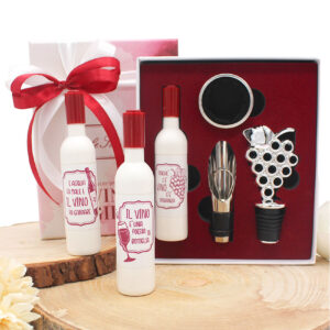 Bomboniera Set 4 Pz Accessori Vino Completo di Confezione