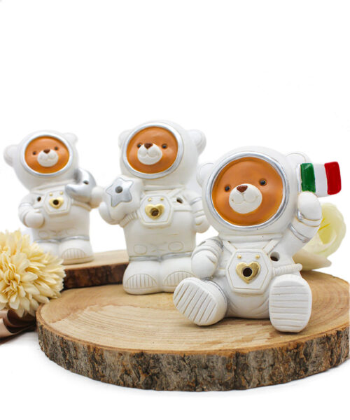 Bomboniera Astronauta LED in Resina 4 Assortiti h.max 12,5 cm | MC Bomboniere
