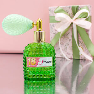 Bomboniera Portaprofumo Spray 30ml Verde in Vetro – Completo di Confezione | MC Bomboniere