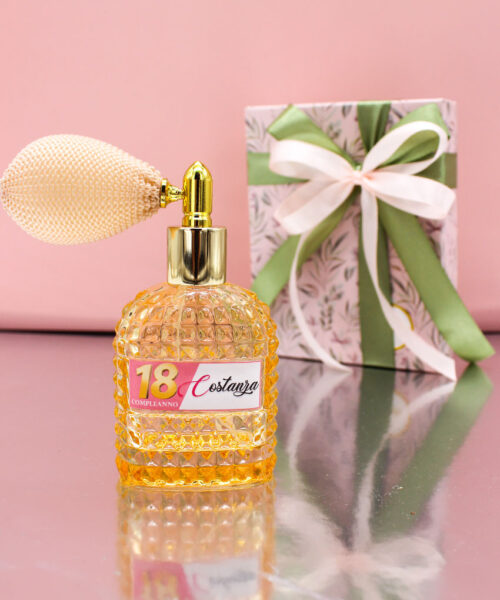 Bomboniera Portaprofumo Spray 30ml Ambra in Vetro – Completo di Confezione | MC Bomboniere