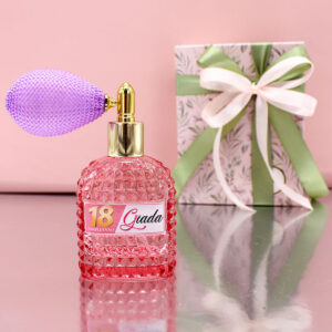 Bomboniera Portaprofumo Spray 30ml Rosa in Vetro – Completo di Confezione | MC Bomboniere