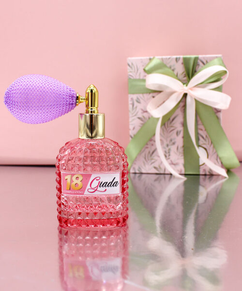 Bomboniera Portaprofumo Spray 30ml Rosa in Vetro – Completo di Confezione | MC Bomboniere