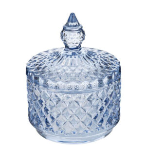 Bomboniera Scatola in Vetro Blu Dorothy diam. 8,5 x h 11 cm | MC Bomboniere