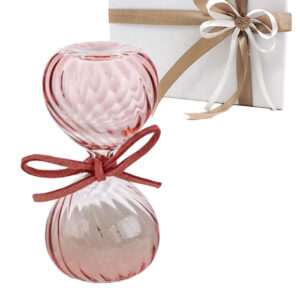 Clessidra in vetro rosa con confezione – Bomboniera elegante