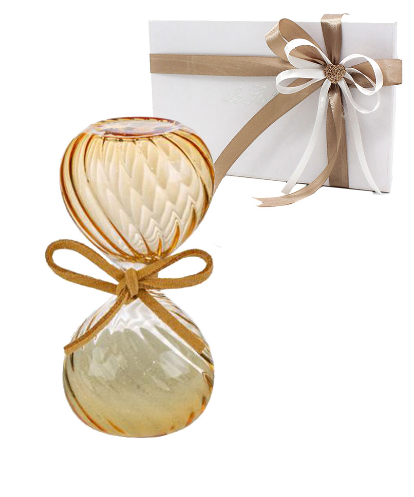 Clessidra in vetro Ambra con confezione – Bomboniera elegante