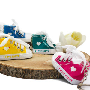 Bomboniera Portachiavi Sneacker in Tela | 5 Colori Assortiti | MC Bomboniere