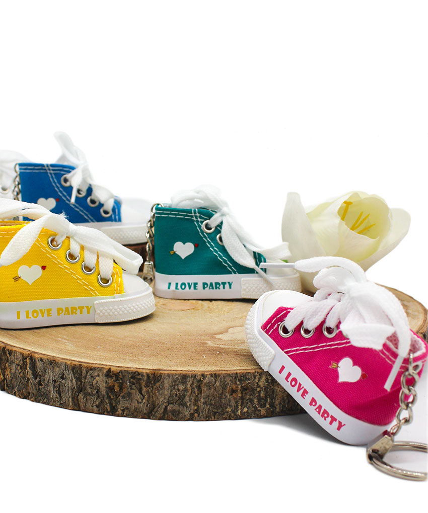 Bomboniera Portachiavi Sneacker in Tela | 5 Colori Assortiti | MC Bomboniere