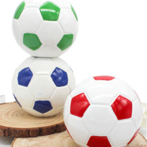 Bomboniera Salvadanaio Pallone Calcio in Resina - 3 Colori Assortiti - 11,5x11 cm