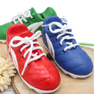 Bomboniera Salvadanaio Scarpette Calcio in Resina - 3 Colori Assortiti - 17x7x8 cm