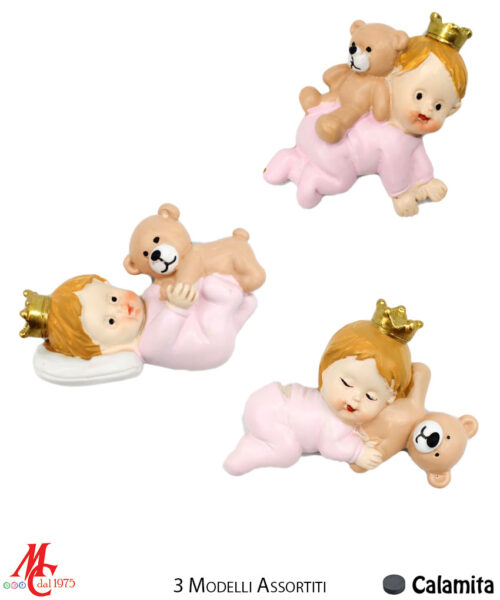 bomboniera bustina orsetto rosa calamita resina