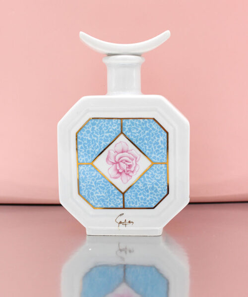 Bomboniera bottiglia in porcellana bianca con tappo