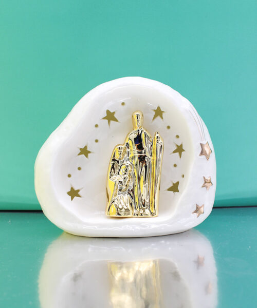 Sacra Famiglia porcellana LED 14,5×9×12 cm – MC Bomboniere