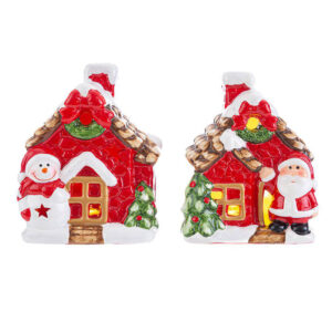 Babbo Natale LED 2 Assortiti in Resina – Decorazione Natalizia 11,5 cm