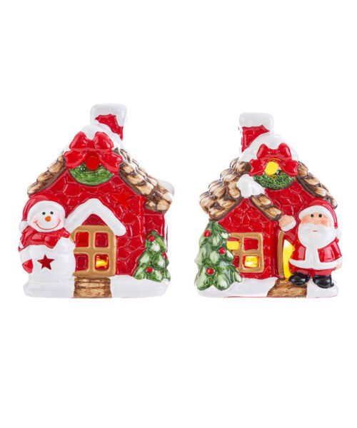 Babbo Natale LED 2 Assortiti in Resina – Decorazione Natalizia 11,5 cm