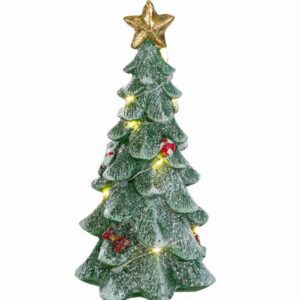 Albero natalizio in resina con luci LED – Decorazione natalizia luminosa