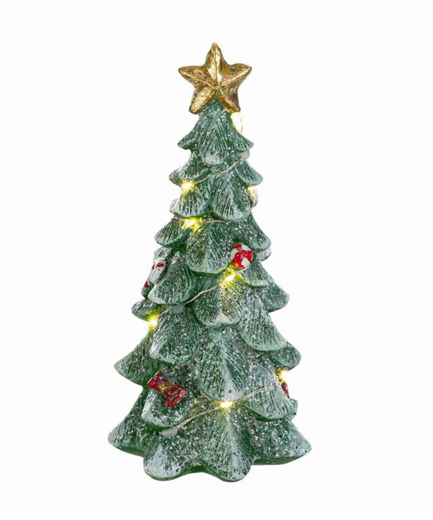 Albero natalizio in resina con luci LED – Decorazione natalizia luminosa