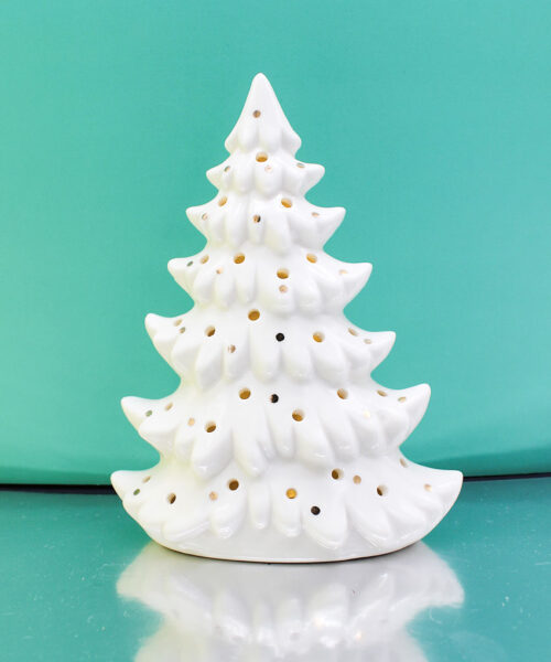 Albero di Natale porcellana LED 13×7×17,5 cm – MC Bomboniere