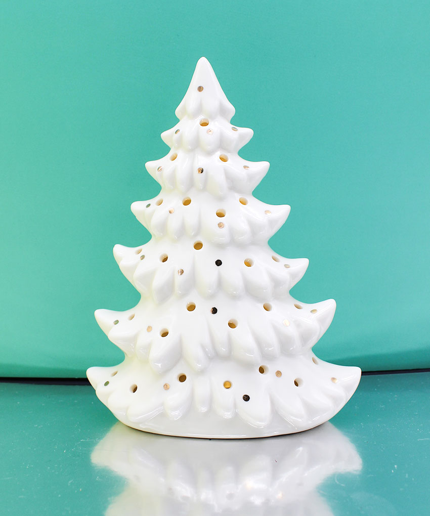 Albero di Natale porcellana LED 13×7×17,5 cm – MC Bomboniere