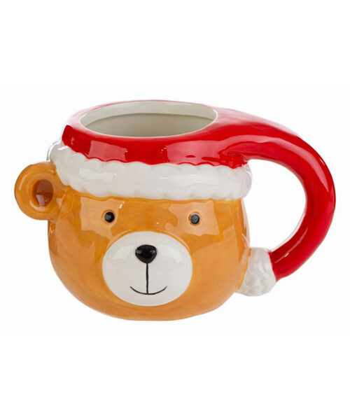 Vasetto orsetto in ceramica – Decorazione natalizia per tavola e cucina