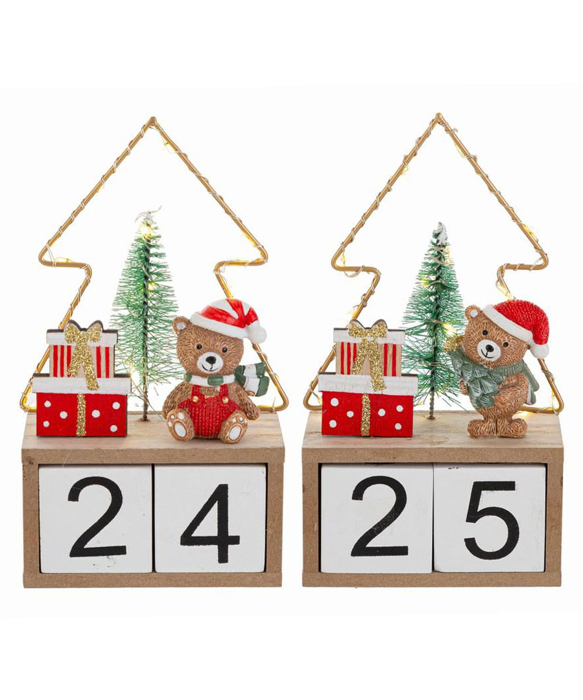 Datario Orsetto Natalizio LED – Decorazione luminosa 2 assortimenti