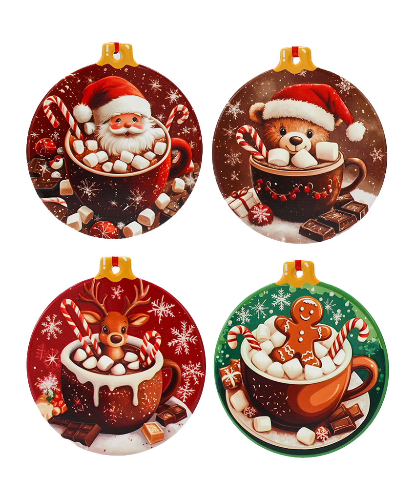 Appendino e Sottobicchiere Moka Ceramica Natalizio 10×11 cm – MC Bomboniere