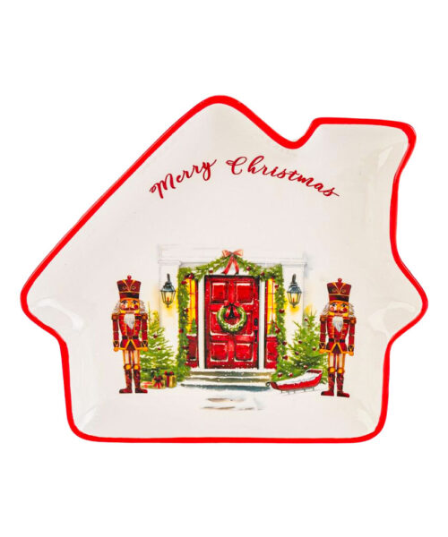Vassoio Casetta Porcellana Schiaccianoci – Accessorio natalizio elegante