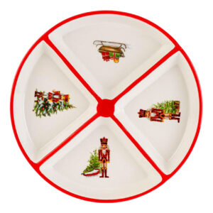 Vassoio tondo Schiaccianoci in porcellana