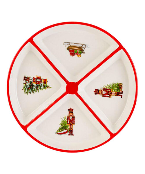 Vassoio tondo Schiaccianoci in porcellana