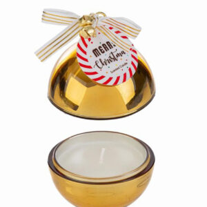 Candela profumata oro in scatola di vetro 8×h.11 cm – MC Bomboniere