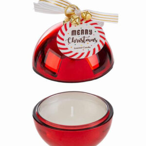 Candela profumata rossa in scatola di vetro 8×h.11 cm – MC Bomboniere