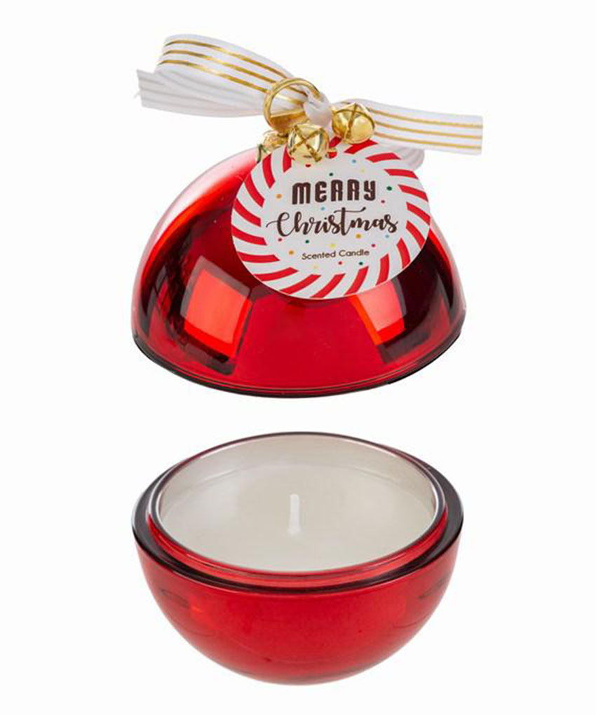 Candela profumata rossa in scatola di vetro 8×h.11 cm – MC Bomboniere