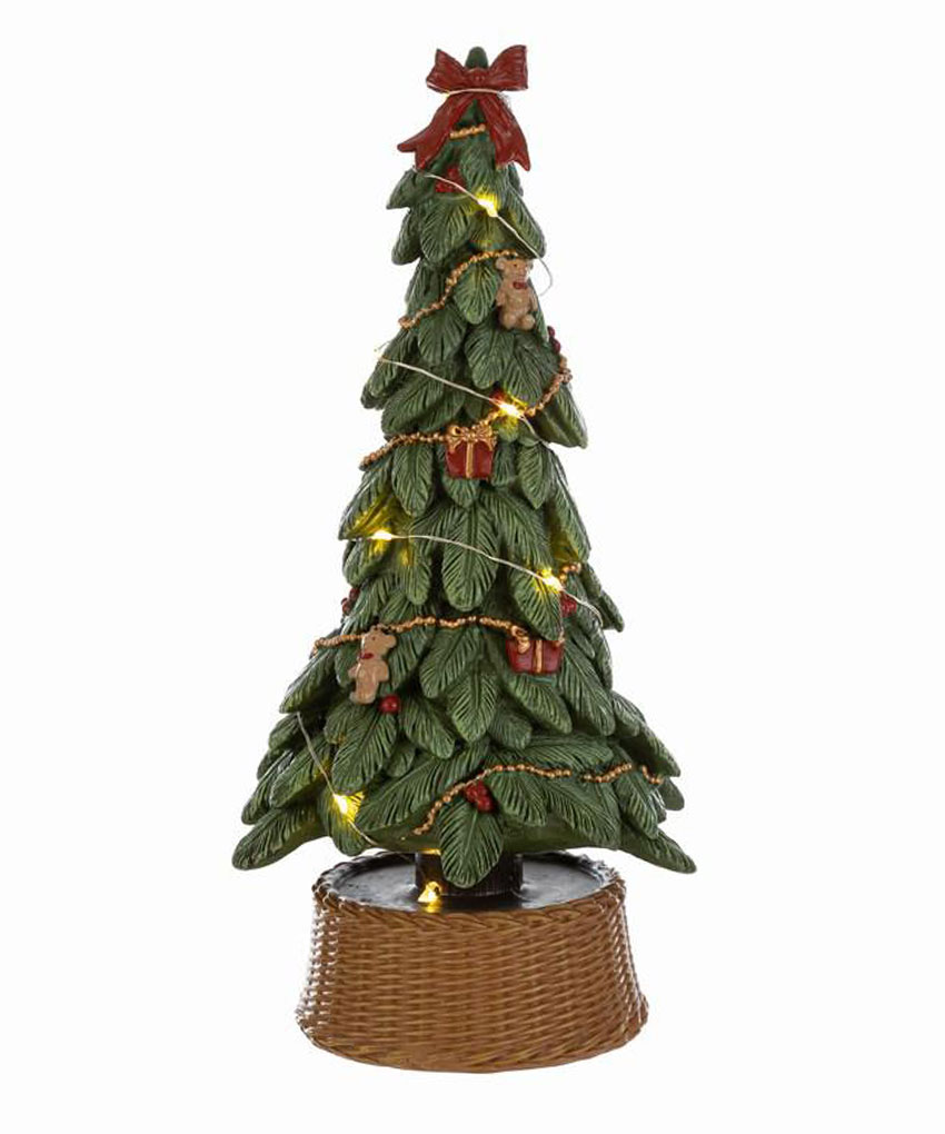 Albero natalizio in resina con LED 12,5×12,5×h.25,5 cm – MC Bomboniere